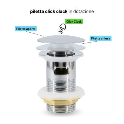 Miscelatore One monocomando per lavabo in ottone con cartuccia da mm 25 piletta da 1.1/4