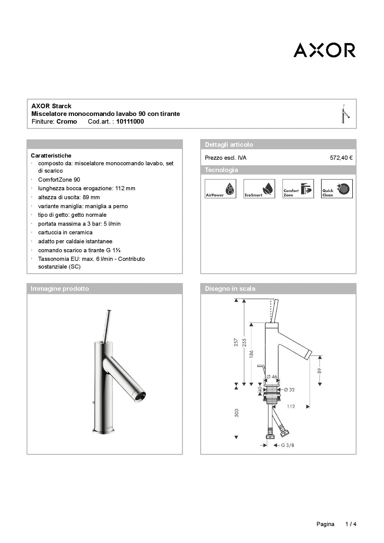 Hansgrohe  Axor Starck rubinetti bagno lavabo e bidet