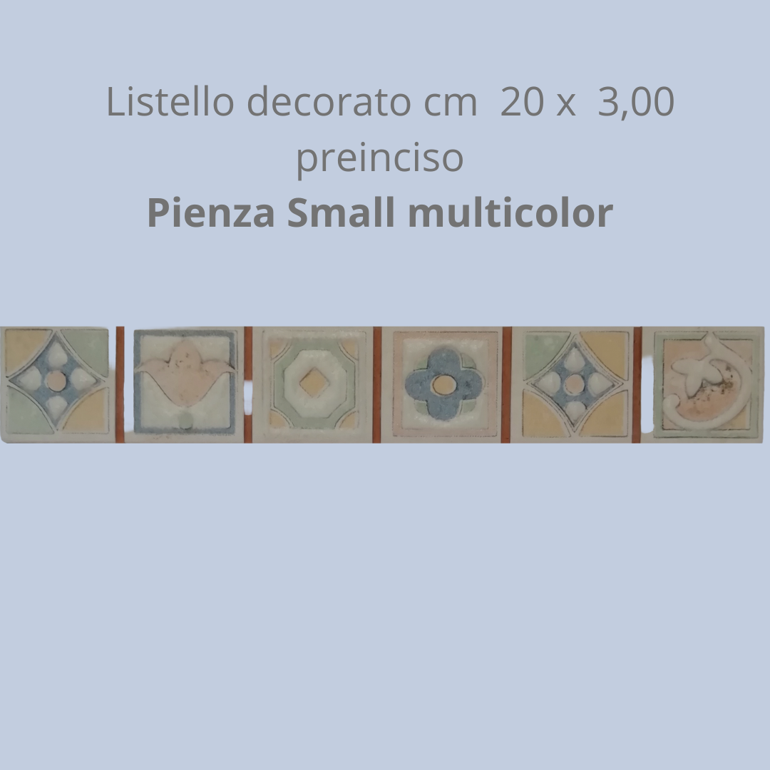 Listello in ceramica decorato e preinciso Pienza cm 20 x 3,00