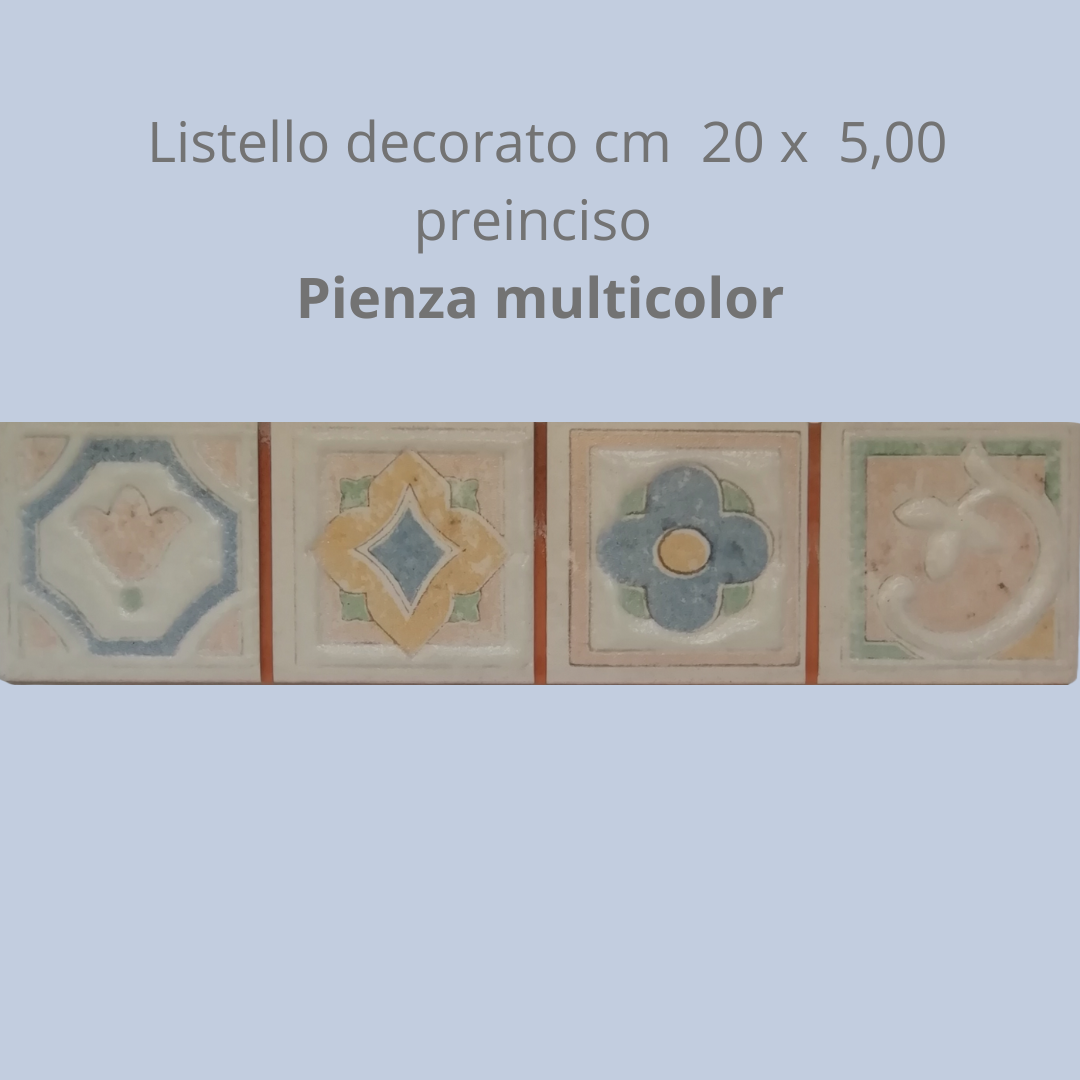 Listello in ceramica decorato e preinciso Pienza cm 20 x 5,00