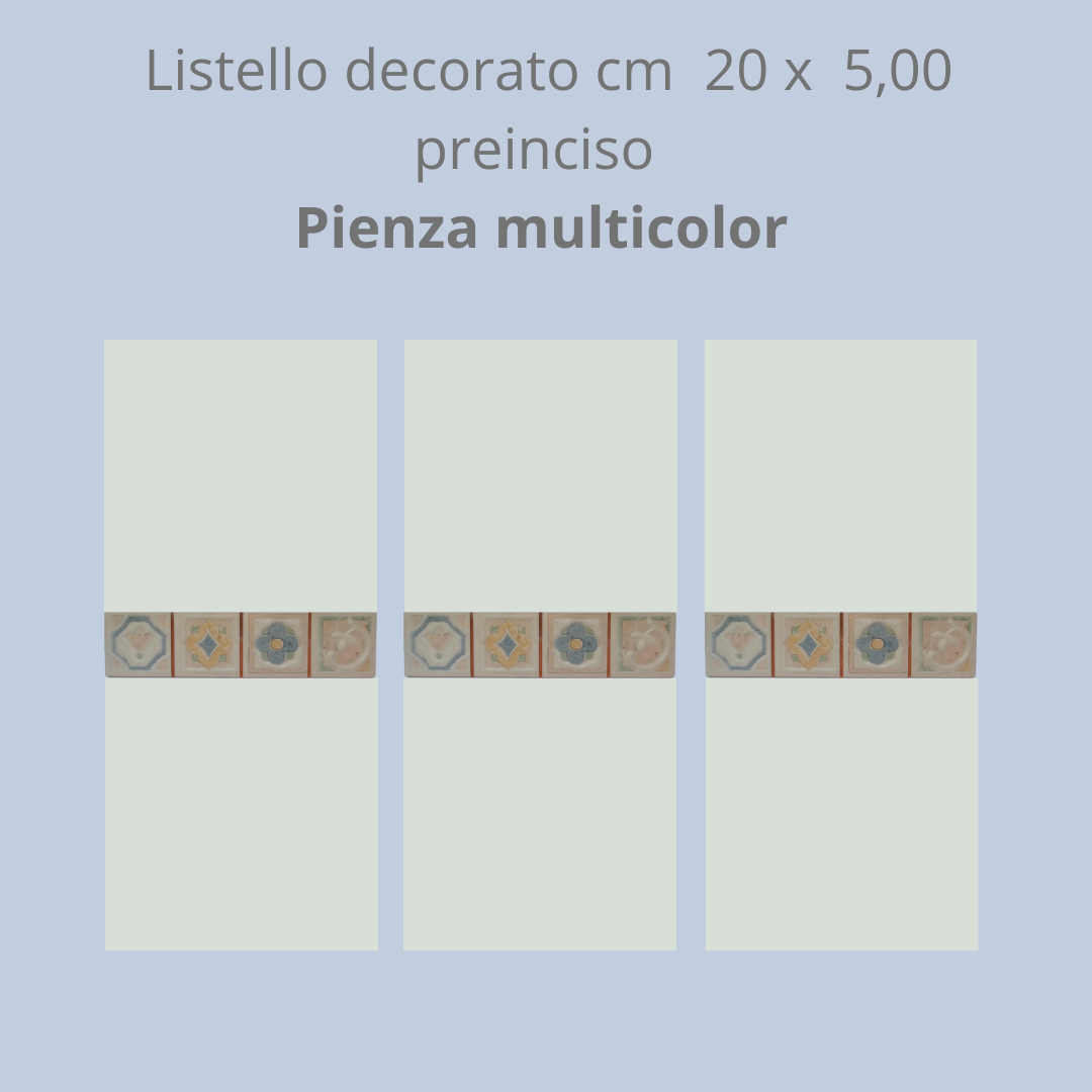 Listello in ceramica decorato e preinciso Pienza cm 20 x 5,00