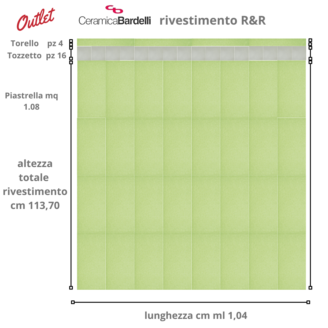 Rivestimento bagno OUTLET Ceramica Bardelli Lotto: piastrelle tozzetti listello terminale