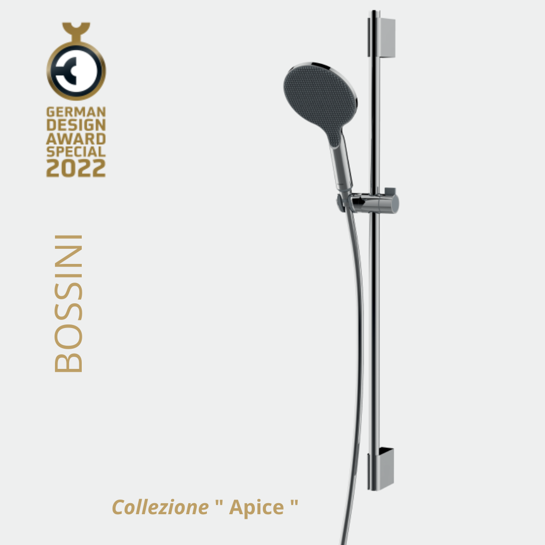 Bossini Apice asta murale 90 cm Ø20 con supporto a muro superiore regolabile