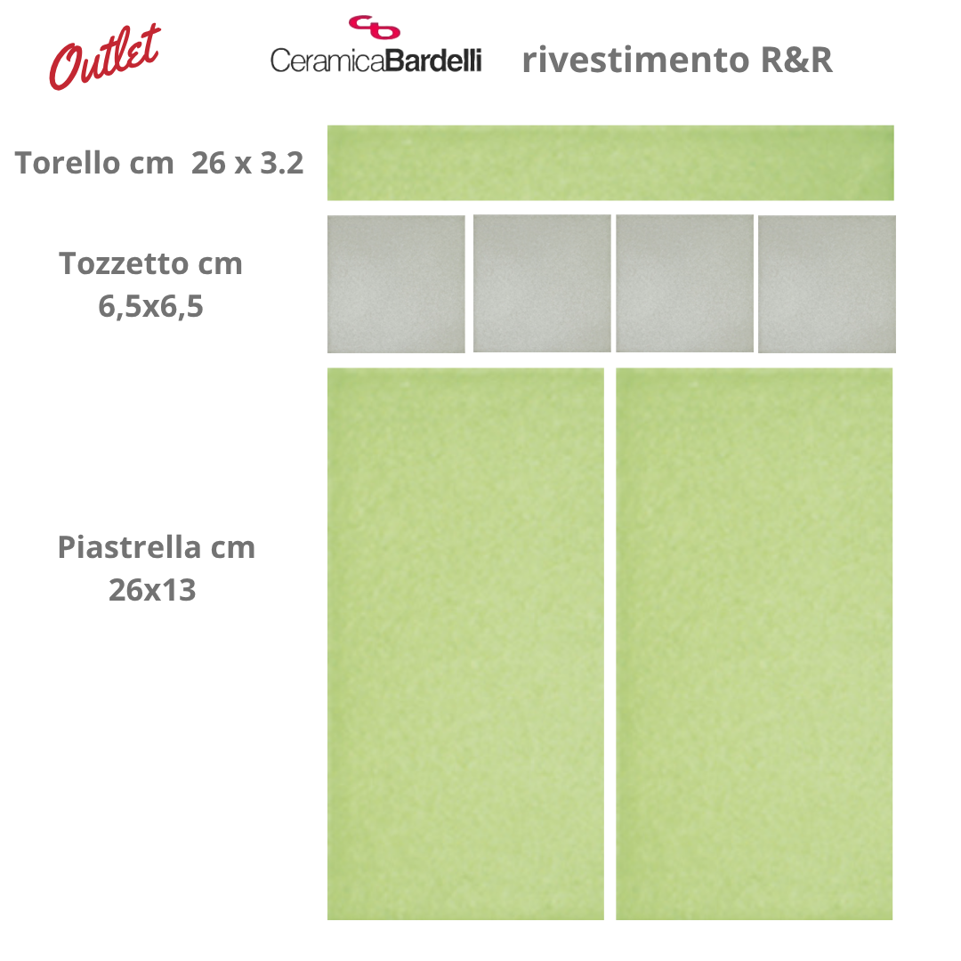 Rivestimento bagno OUTLET Ceramica Bardelli Lotto: piastrelle tozzetti listello terminale