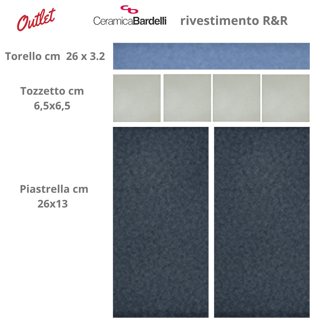 Rivestimento bagno OUTLET Ceramica Bardelli Lotto: piastrelle tozzetti listello terminale