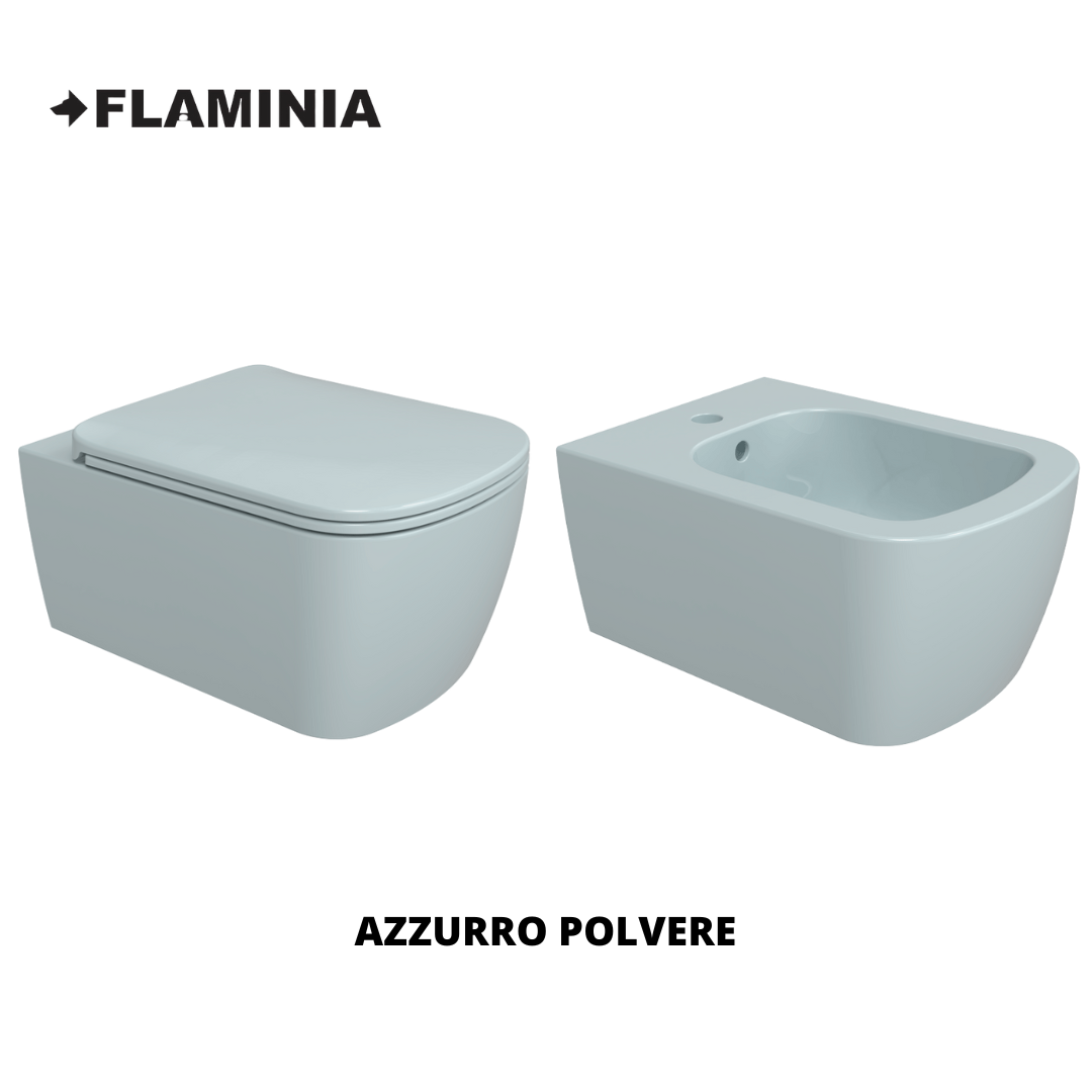 Sanitari sospesi PLAY Flaminia Azzurro polvere vaso GOSILENT
