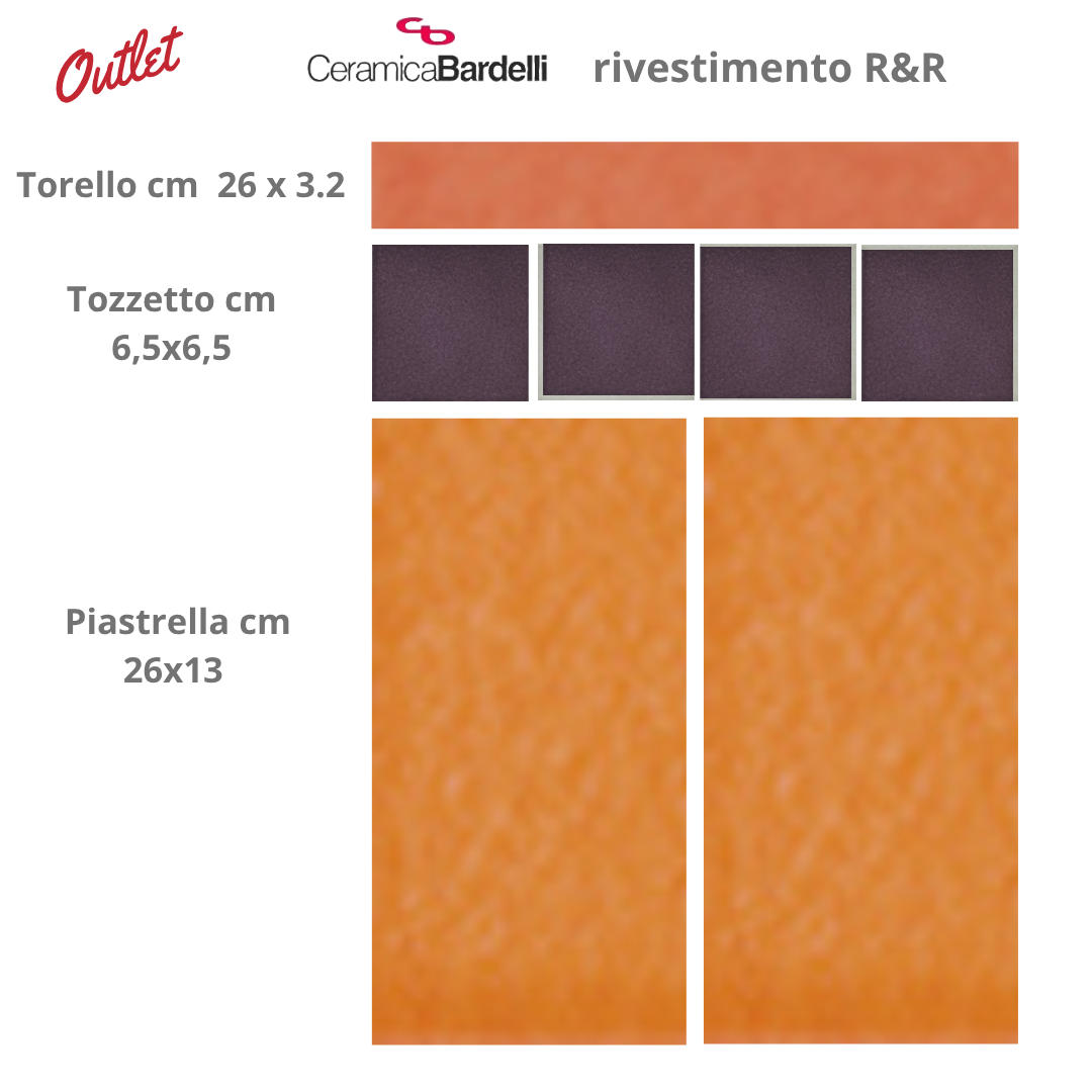 Rivestimento bagno OUTLET Ceramica Bardelli Lotto: piastrelle tozzetti listello terminale