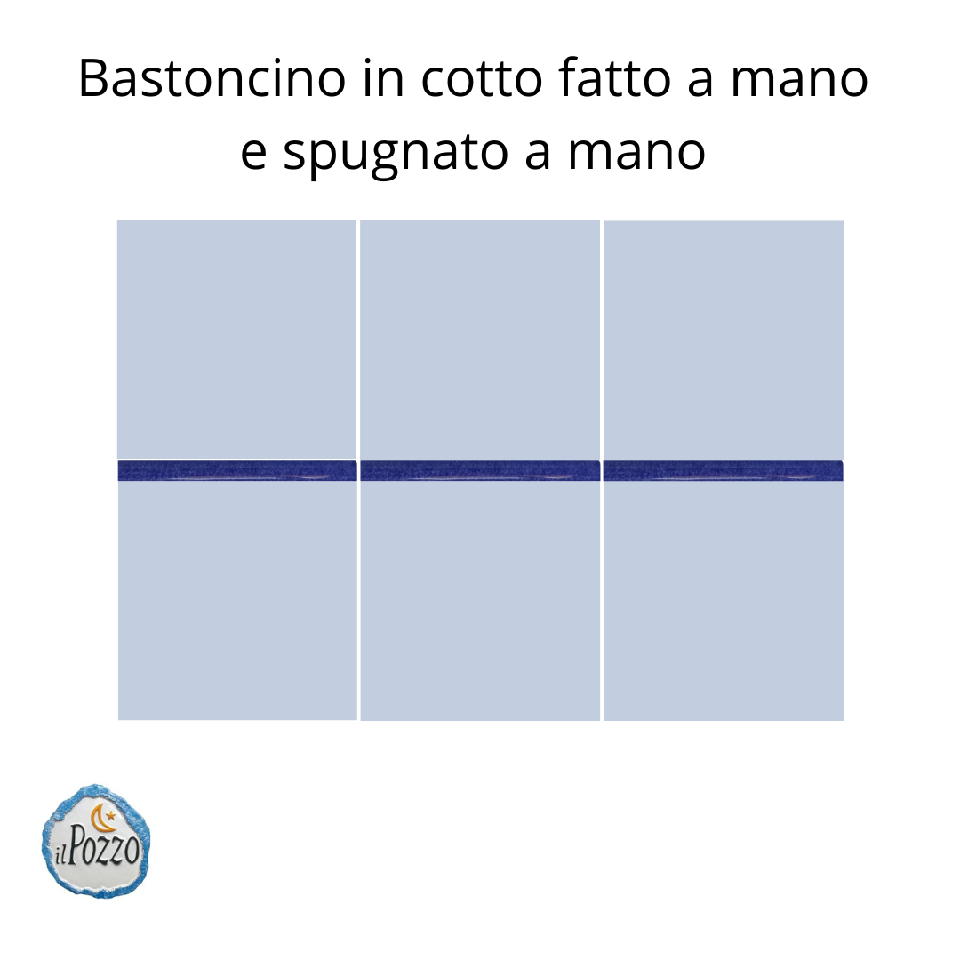Listello artigianale fatto a mano con tecnica Vietrese cm 20 x 2,00