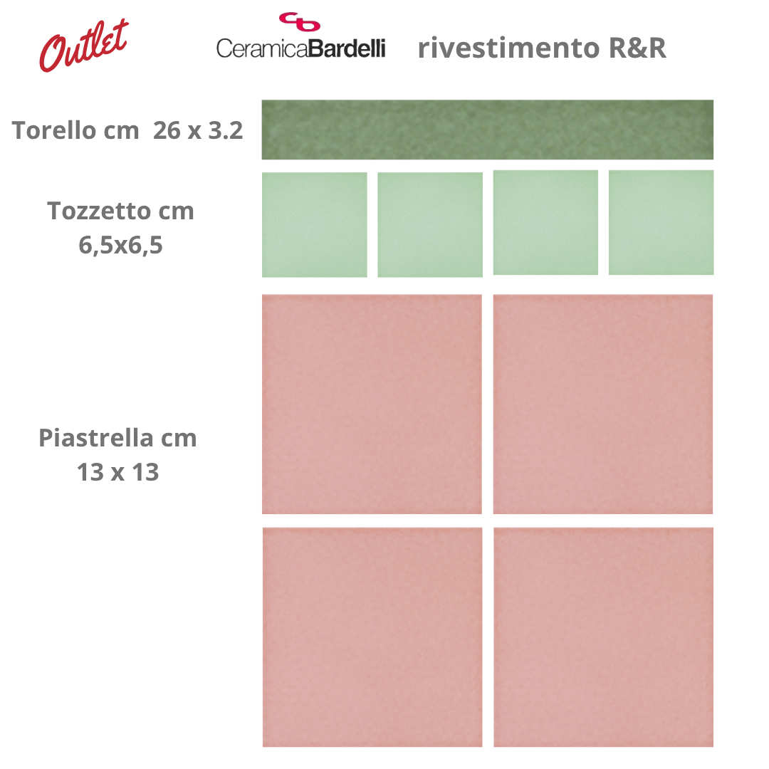 Rivestimento bagno OUTLET Ceramica Bardelli Lotto: piastrelle tozzetti listello terminale