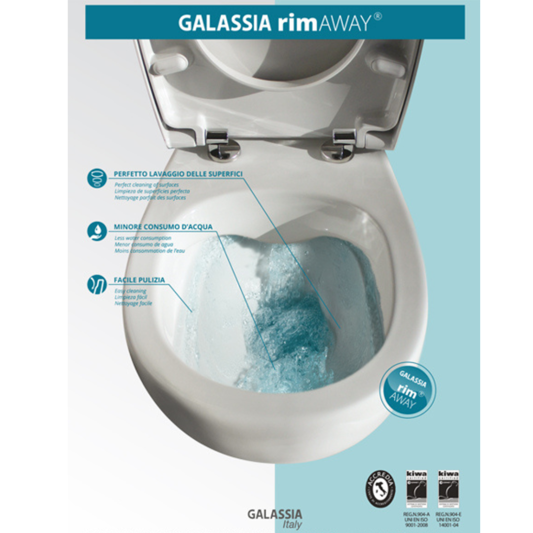 Sanitari sospesi Bianco matt Dream vaso senza brida Ceramica Galassia