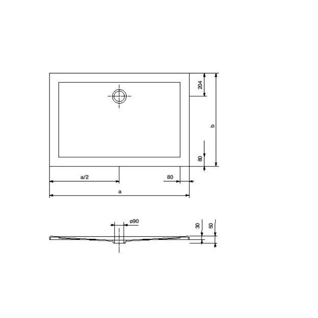 Piatto doccia rettangolare 80x100 Ground acrilico Pozzi Ginori