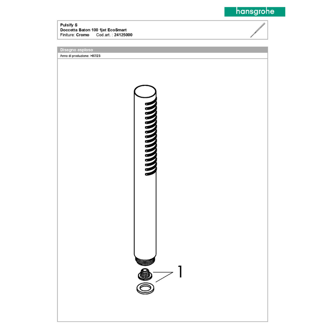 Hansgrohe soffione Croma 100 ø 280 con braccio presa acqua flessibile e doccetta