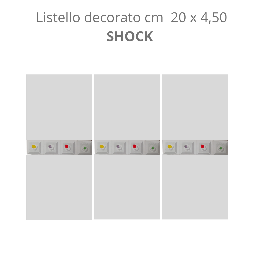 Listello decorato con gocce a rilievo di vetrina colorata SHOCK cm 20 x 4,50