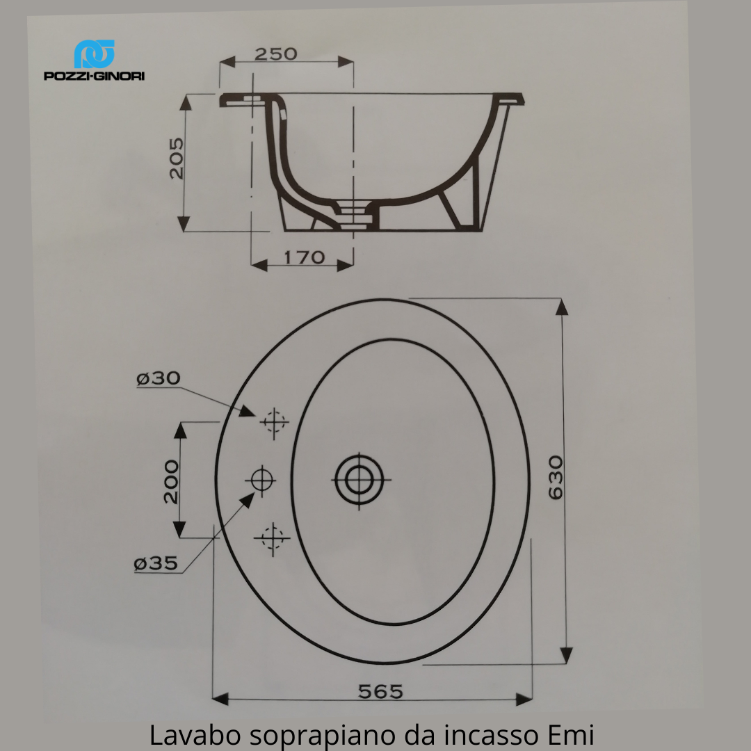 Lavabo Rosa sopra piano Emi Pozzi Ginori