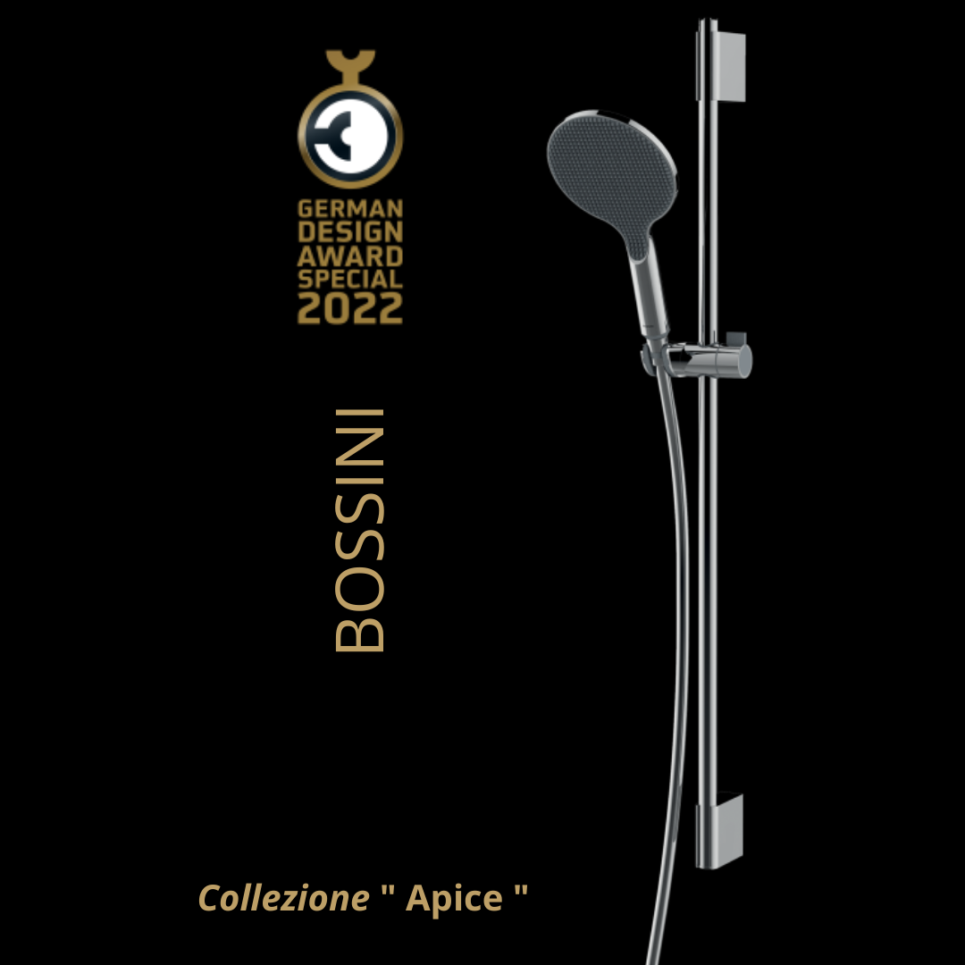 Bossini Apice asta murale 90 cm Ø20 con supporto a muro superiore regolabile