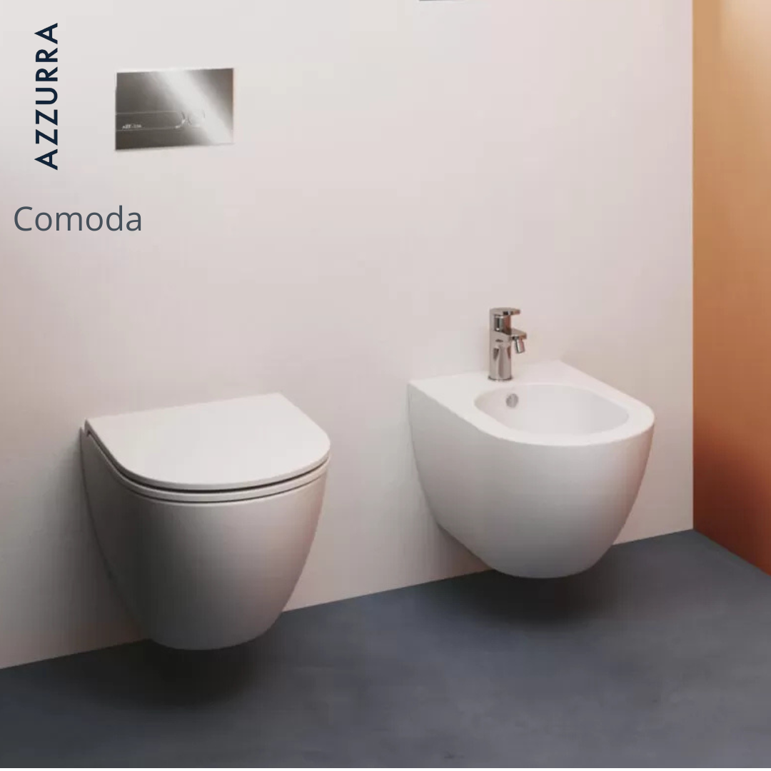 Sanitari sospesi Azzurra Comoda vaso senza brida bianco lucido