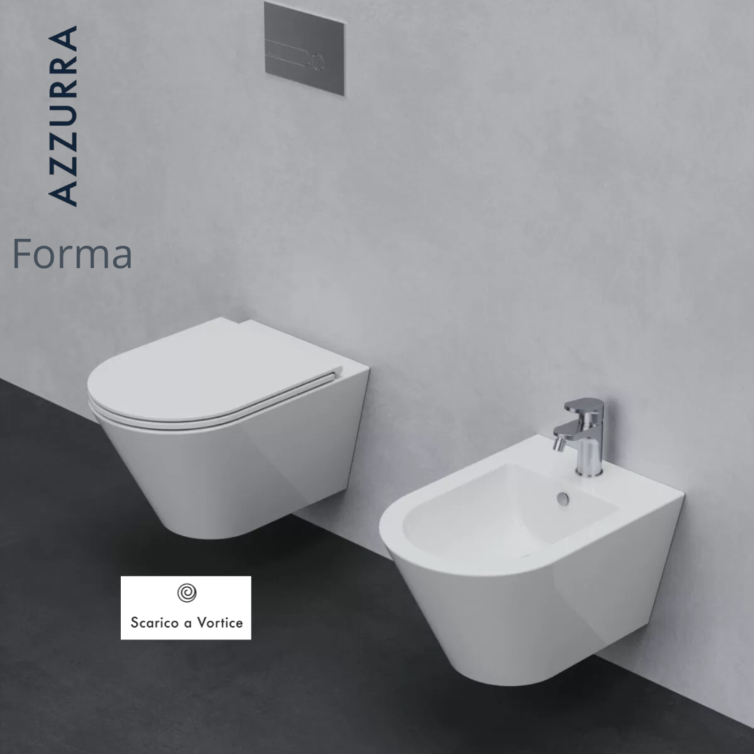 Sanitari sospesi Azzurra Forma Vaso scarico Vortex bianco lucido