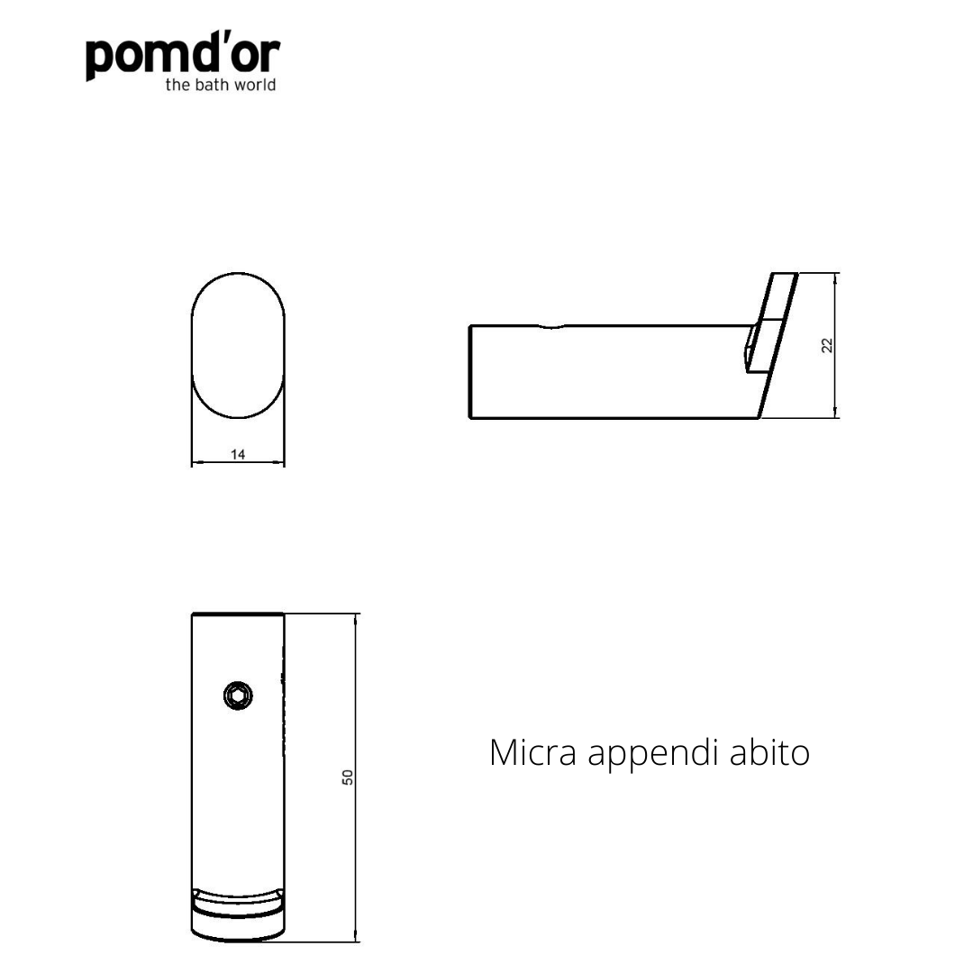 accessori bagno cromo lucido Micra Pomd'or set 6