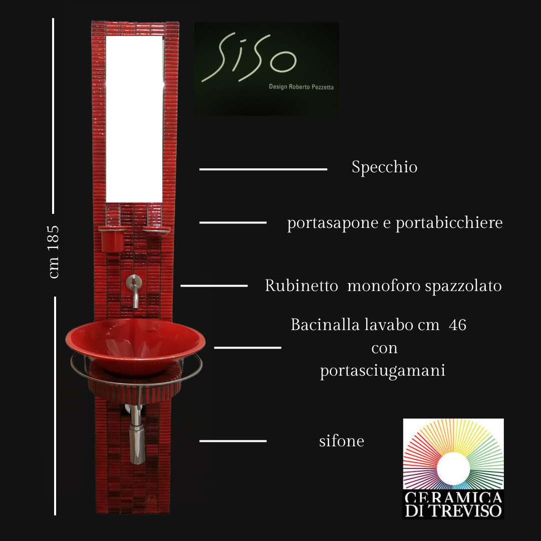 Ceramica di Treviso Siso Colonna  lavabo atrezzata