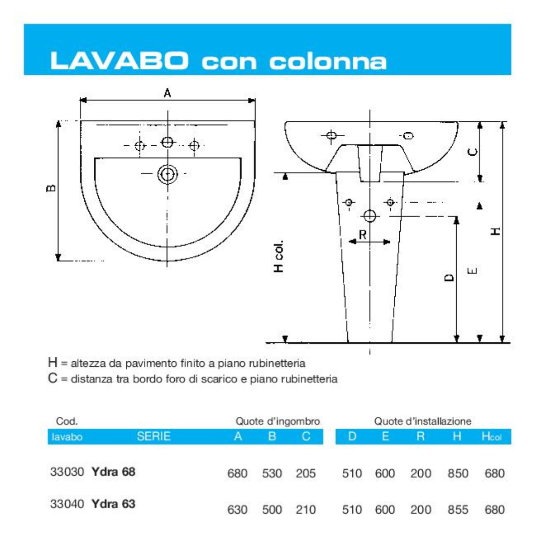 Pozzi Ginori Ydra colonna per lavabo