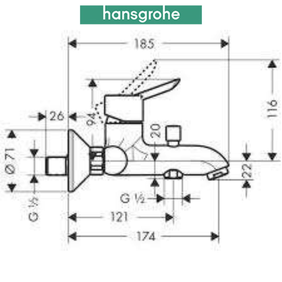 Hansgrohe Focus S gruppo vasca esterno