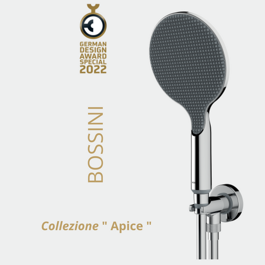 Bossini Duplex doccia APICE Ø140 mm con presa acqua ad incasso, supporto doccia, e Flessibile
