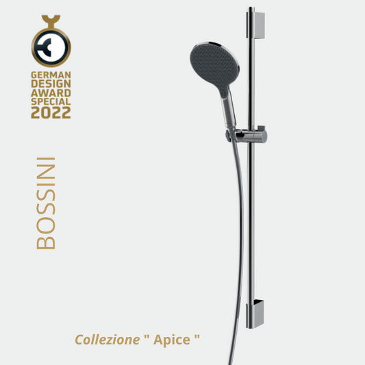 Bossini Apice asta murale 90 cm Ø20 con supporto a muro superiore regolabile