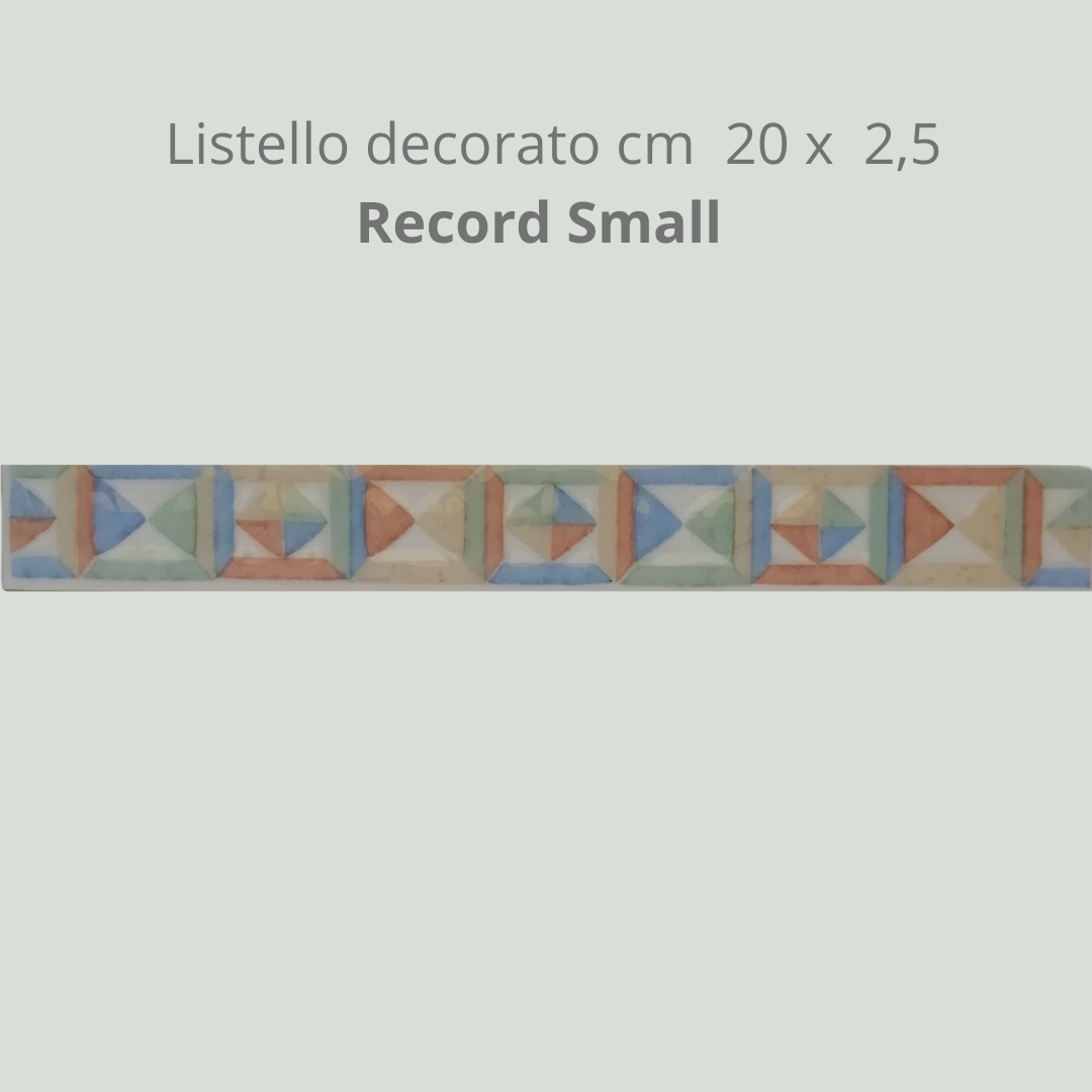 Listello in ceramica decorato Record small  cm 20 x 2,5