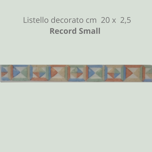 Listello in ceramica decorato Record small  cm 20 x 2,5