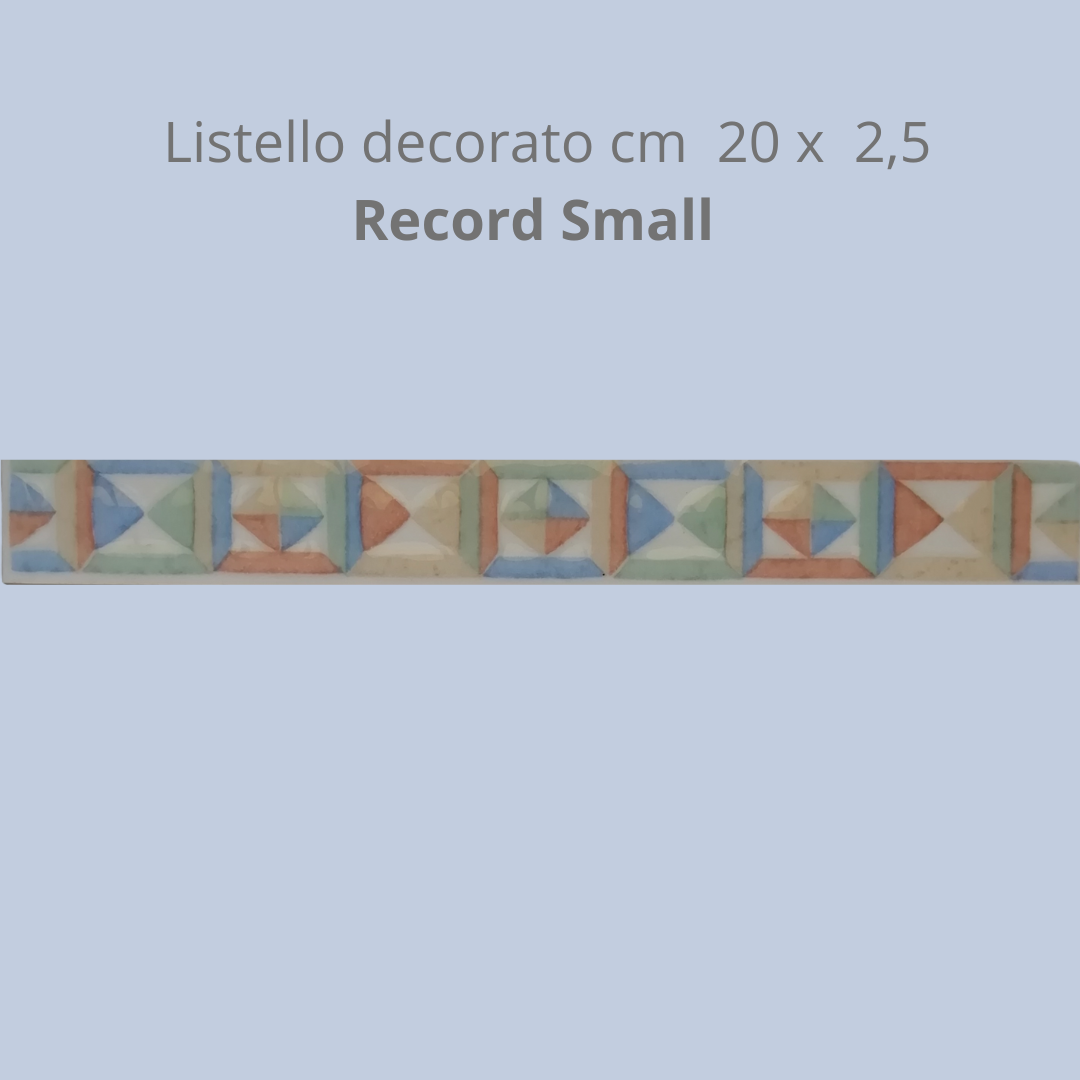 Listello in ceramica decorato Record small  cm 20 x 2,5