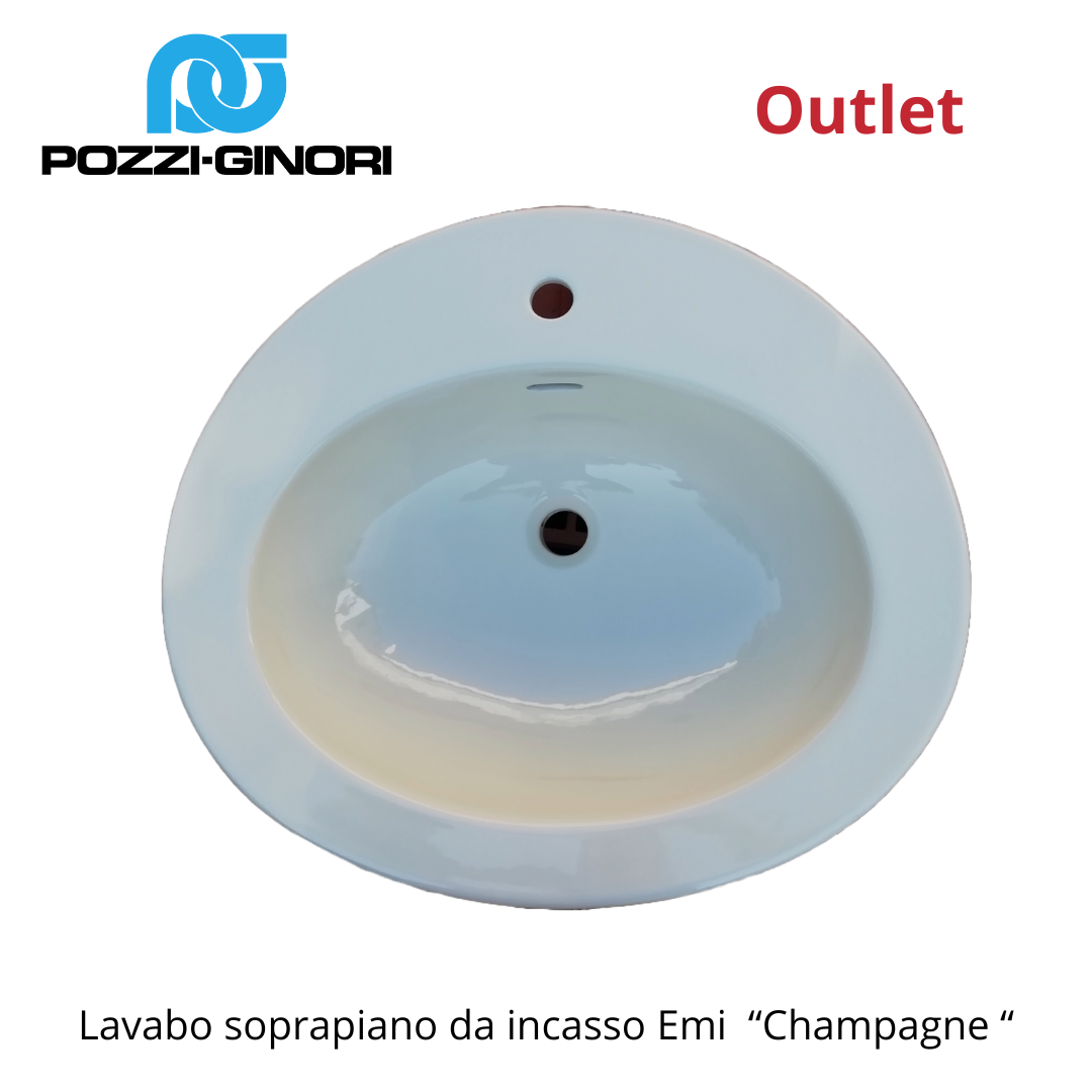 Lavabo Champagne sopra piano Emi Pozzi Ginori