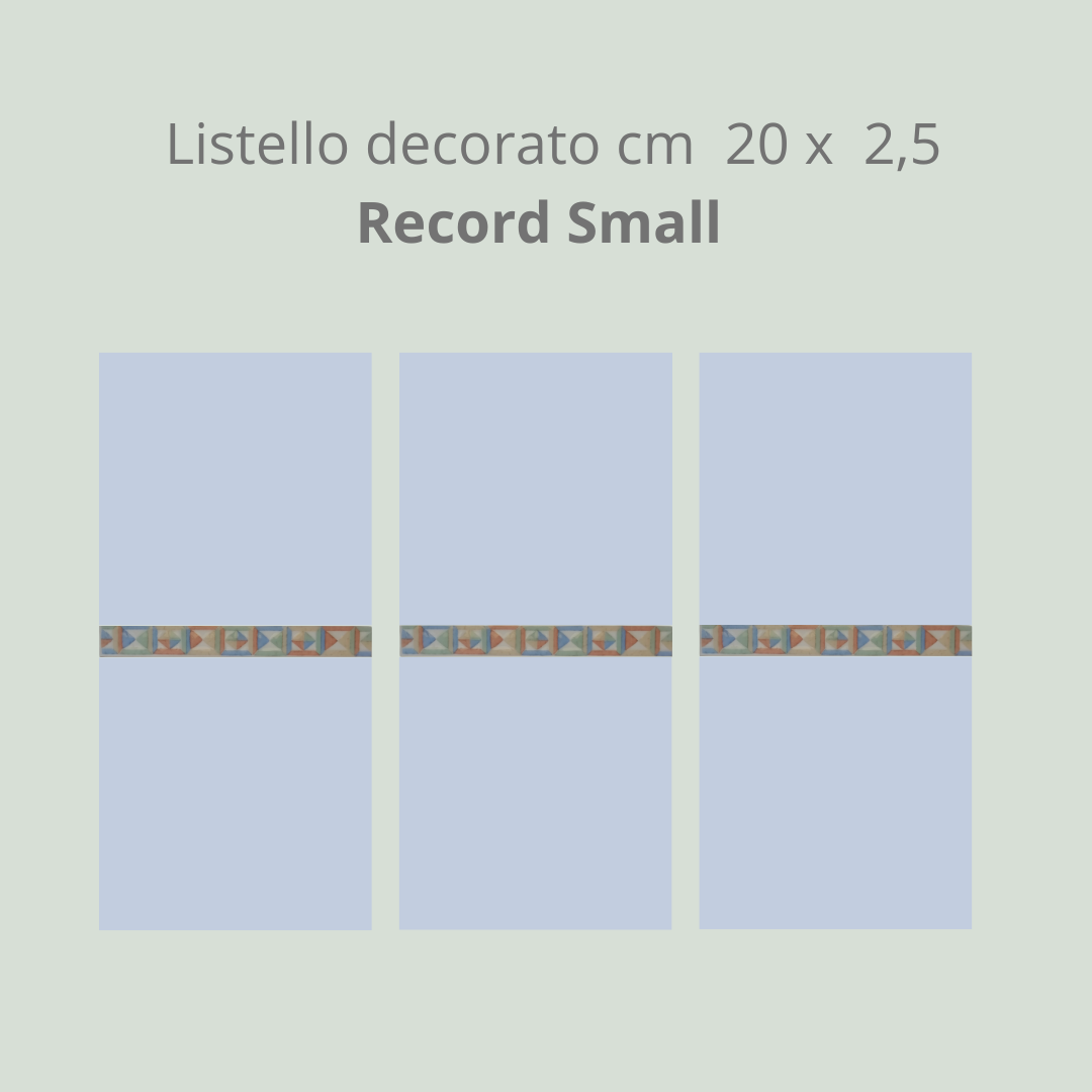 Listello in ceramica decorato Record small  cm 20 x 2,5
