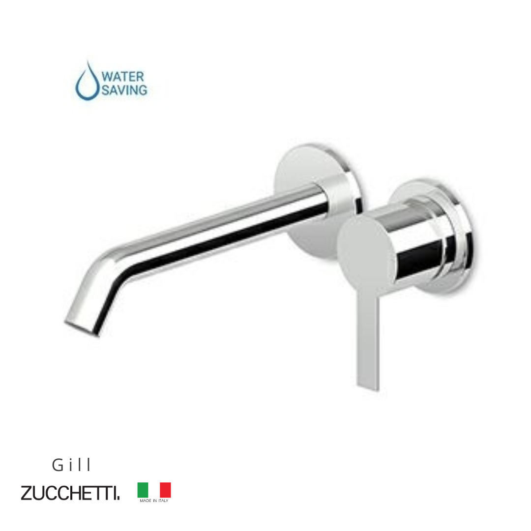 Zucchetti Gill Miscelatore monocomando incasso lavabo due fori con aeratore. Lunghezza bocca 175 mm. Parte Esterna