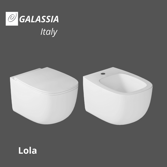 Sanitari sospesi Lola Galassia vaso senza brida bianco lucido