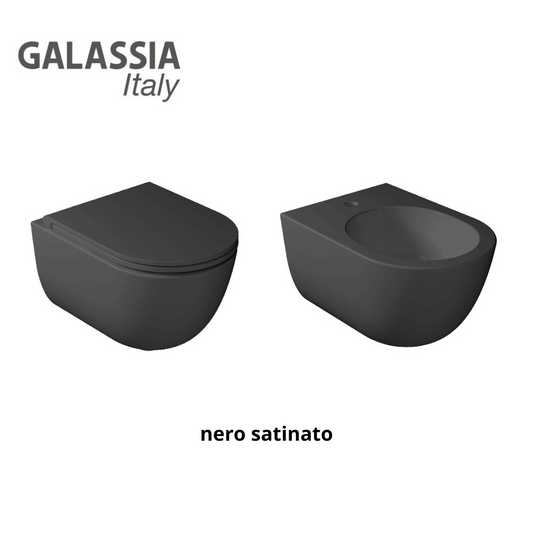 Sanitari sospesi Nero Satinato Dream  vaso senza brida Ceramica Galassia