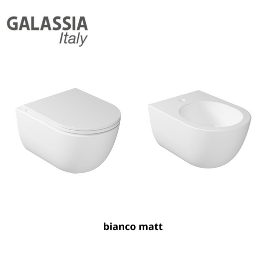 Sanitari sospesi Bianco matt Dream vaso senza brida Ceramica Galassia