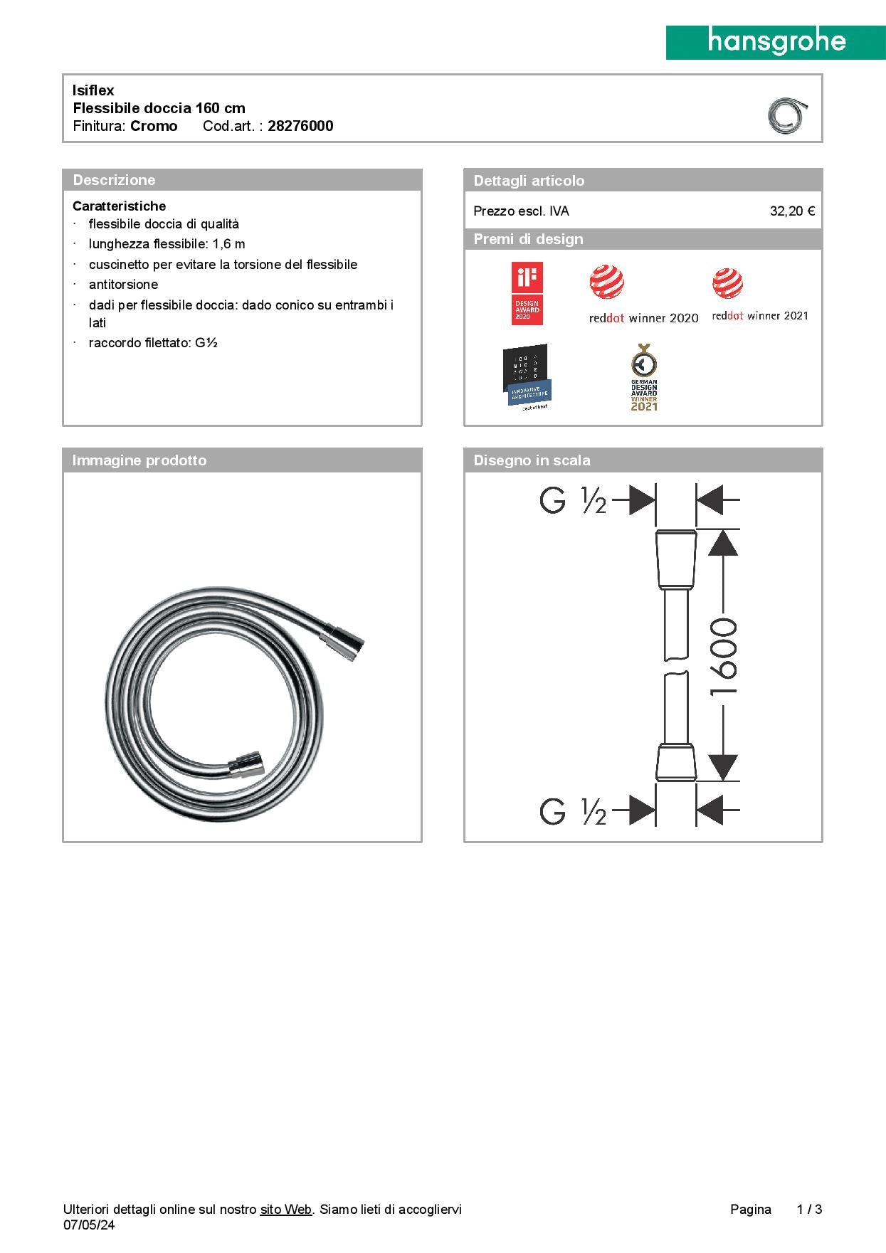Hansgrohe set doccia soffione Croma 100  ø 280 +  iBox universal 2 +DuoTurn S Miscelatore ad incasso +doccetta