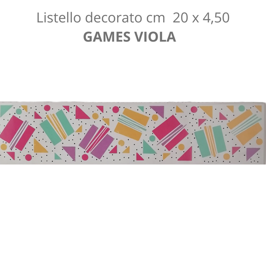 Listello decorato GAMES VIOLA  cm 20 x 4,50