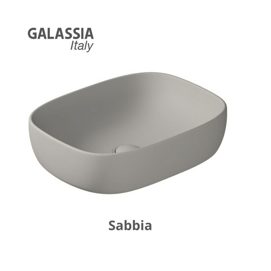 Lavabo da appoggio Sabbia 50x38 cm. Senza foro troppo pieno. DREAM  Galassia