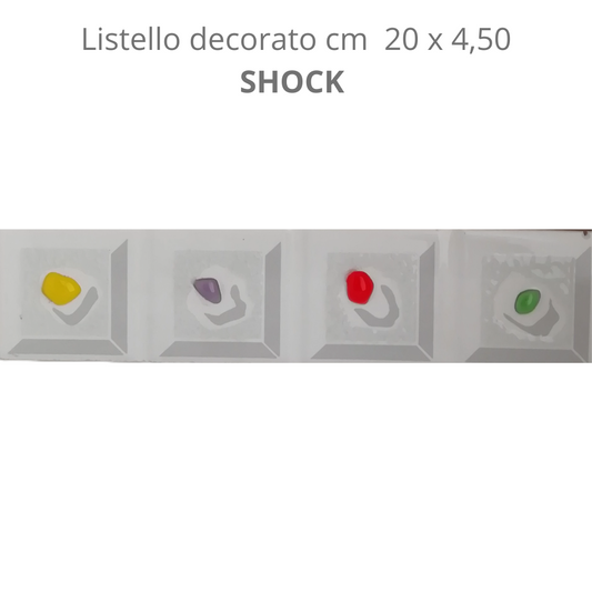 Listello decorato con gocce a rilievo di vetrina colorata SHOCK cm 20 x 4,50