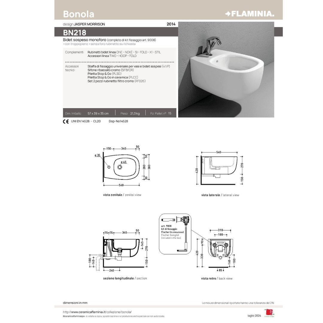 Bonola Vaso goclean®_  coprivaso _ bidet _ Ceramica Flaminia