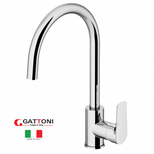Rubinetto cucina miscelatore monoforo Lavello cucina canna tonda girevole