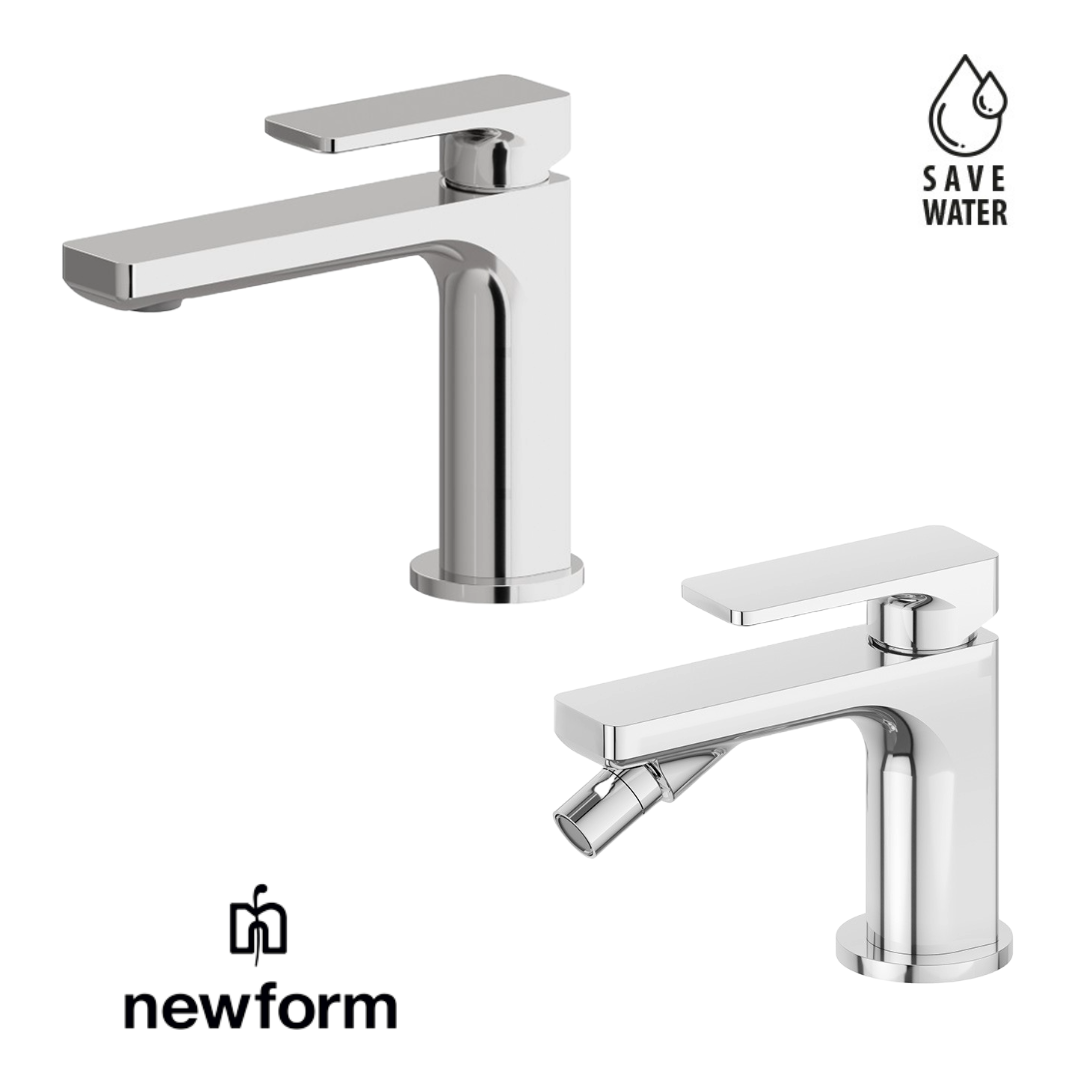 Set rubinetti lavabo e bidet  senza scarico cromo B-Easy Newform