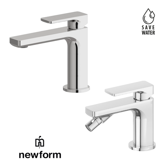 Set rubinetti lavabo e bidet  senza scarico cromo B-Easy Newform