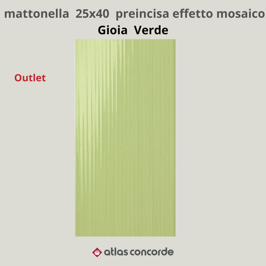 Rivestimento 20x50 in pasta bianca  GIOIA  VERDE lotto mq 45