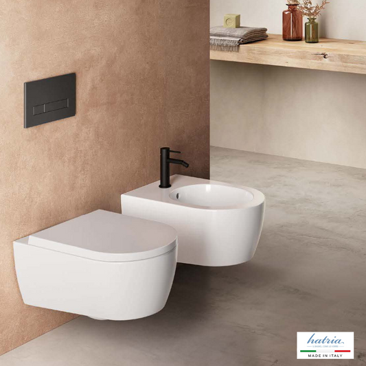 Hatria Fusion vaso bidet e coprivaso bianco Lucido
