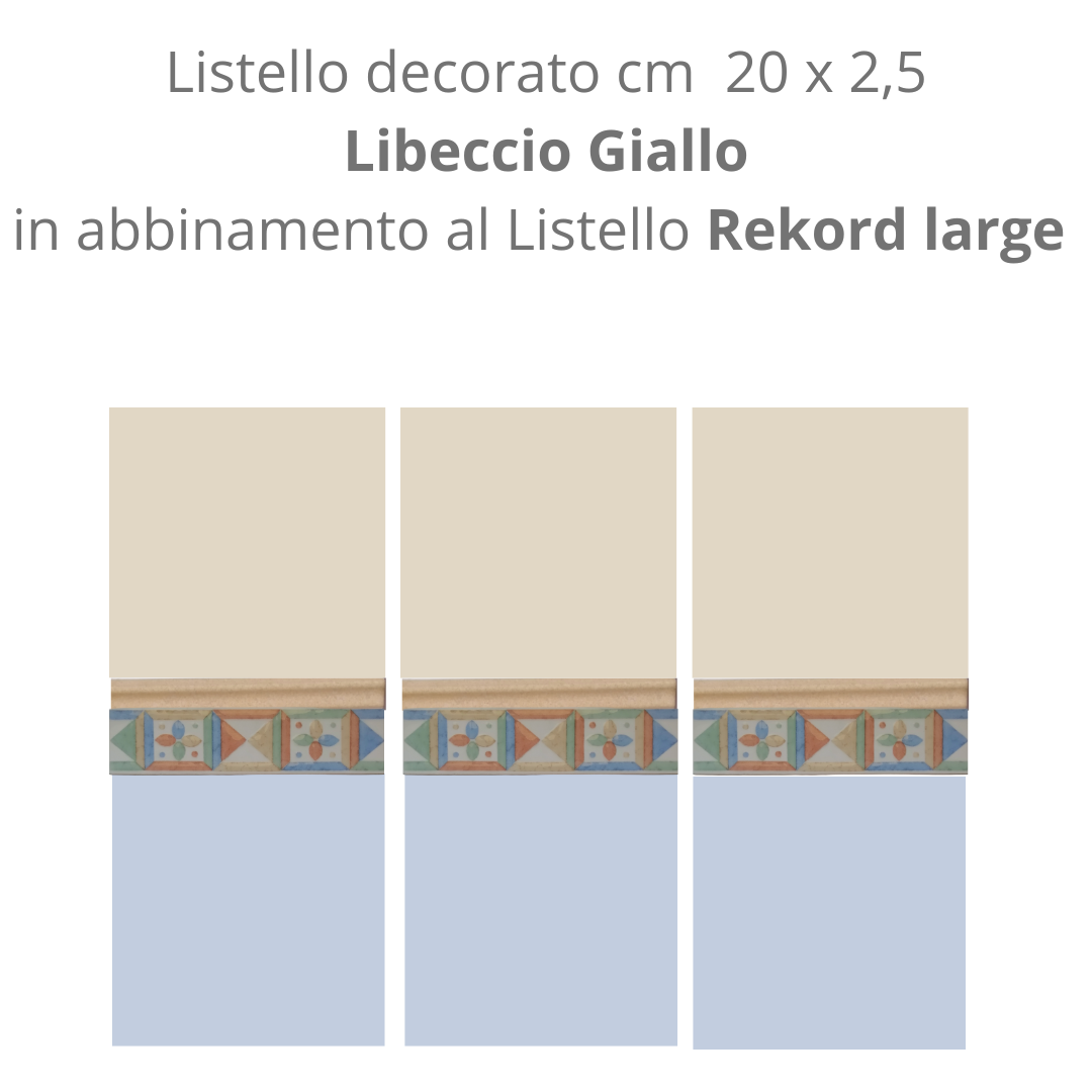 Listello decorato LIBECCIO OCRA  cm 20 x 2,5