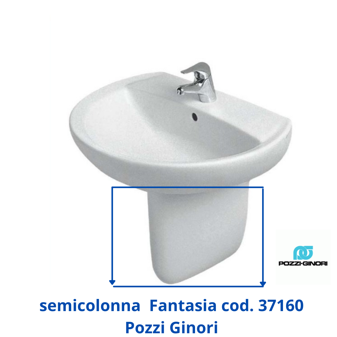 Pozzi Ginori Fantasia semicolonna per lavabo colore bianca