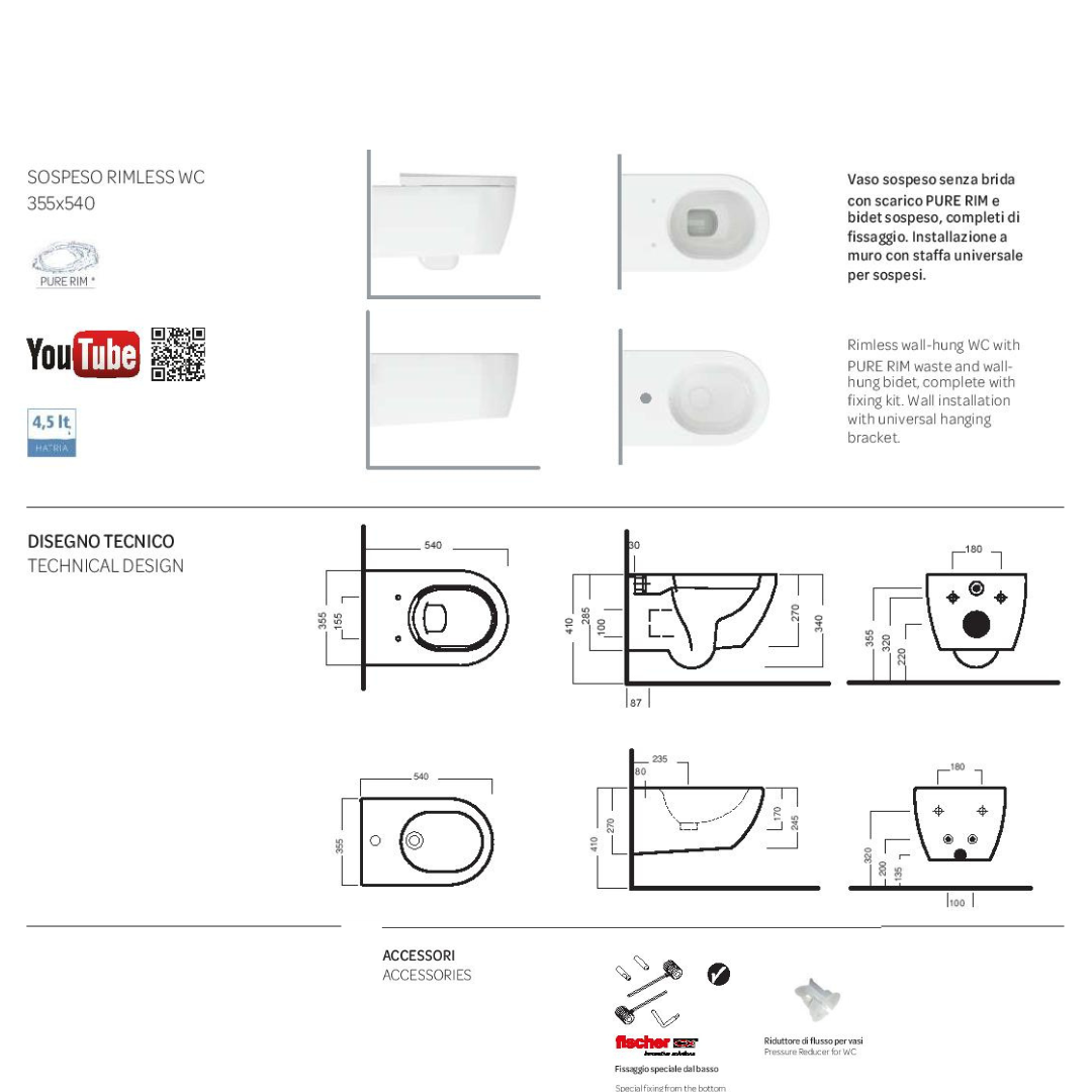 Hatria Fusion vaso bidet e coprivaso bianco Lucido