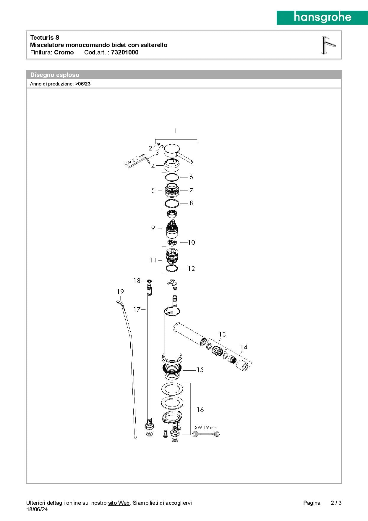 Hansgrohe Tecturis S Lavabo a muro parte esterna + parte incasso  + bidet con salterello